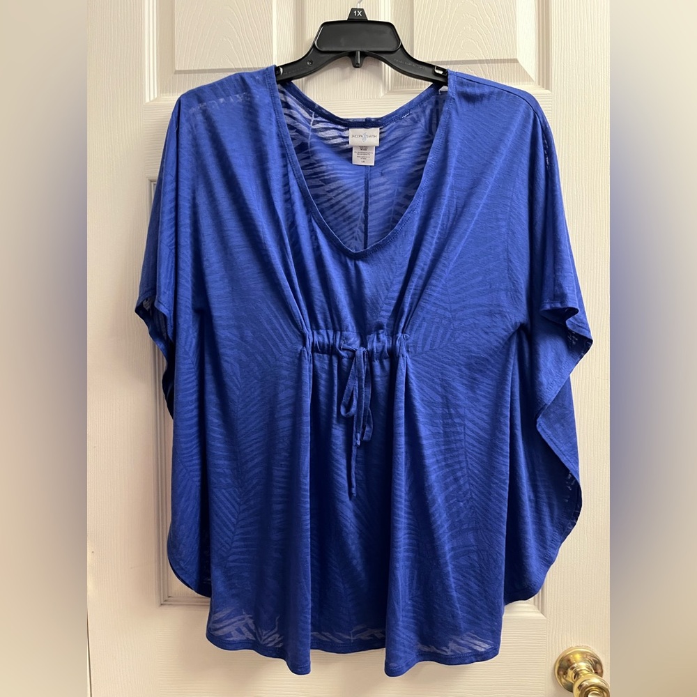 Jaclyn SMITH Royal Blue Women's Tunic Top/Bathing Suit Coverup Large